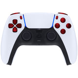 eXtremeRate Replacement D-pad R1 L1 R2 L2 Triggers Share Options Face Buttons, Scarlet Red Full Set Buttons Compatible with ps5 Controller BDM-030/040 - Controller NOT Included - JPF1003G3