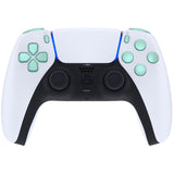 eXtremeRate Replacement D-pad R1 L1 R2 L2 Triggers Share Options Face Buttons, Metallic Vista Green Full Set Buttons Compatible with ps5 Controller BDM-030/040 - Controller NOT Included - JPF1044G3