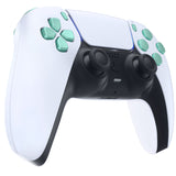 eXtremeRate Replacement D-pad R1 L1 R2 L2 Triggers Share Options Face Buttons, Metallic Vista Green Full Set Buttons Compatible with ps5 Controller BDM-030/040 - Controller NOT Included - JPF1044G3