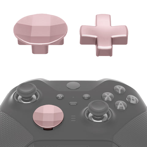 eXtremeRate 2 pcs Metallic Rose Gold Magnetic Stainless Steel D-Pads for Xbox One Elite & Xbox One Elite Series 2 Controller - IL408