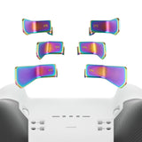 eXtremeRate Metalic Rainbow Aura Blue & Purple 6in1 Replacement Interchangeable Swift Back Paddles for Xbox One Elite & Elite Series 2 Controller - IL609