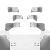 eXtremeRate Metalic Silver 6in1 Replacement Interchangeable Swift Back Paddles for Xbox One Elite & Elite Series 2 Controller - IL602