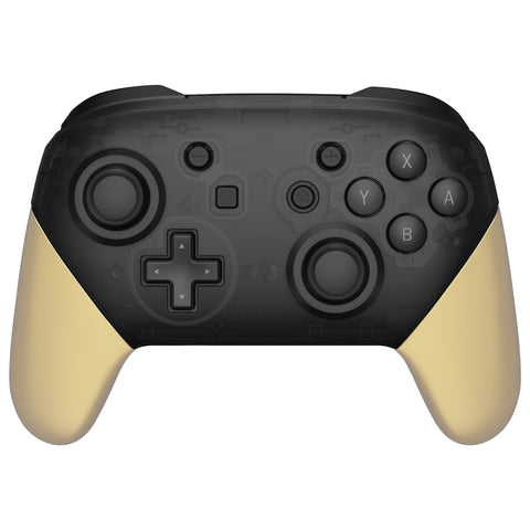 eXtremeRate Metallic Champagne Gold Replacement Handle Grips for Nintendo Switch Pro Controller, Soft Touch DIY Hand Grip Shell for Nintendo Switch Pro - Controller NOT Included - GRP358