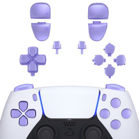eXtremeRate Replacement D-pad R1 L1 R2 L2 Triggers Share Options Face Buttons, Metallic Snowstorm Mauve Full Set Buttons Compatible with ps5 Controller BDM-030 - Controller NOT Included - JPF1043G3