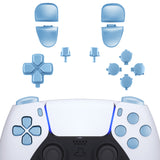 eXtremeRate Replacement D-pad R1 L1 R2 L2 Triggers Share Options Face Buttons, Metallic Titanium Blue Full Set Buttons Compatible with ps5 Controller BDM-030 - Controller NOT Included - JPF1038G3