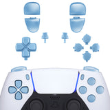 eXtremeRate Replacement D-pad R1 L1 R2 L2 Triggers Share Options Face Buttons, Metallic Titanium Blue Full Set Buttons Compatible with ps5 Controller BDM-030/040 - Controller NOT Included - JPF1038G3