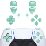 eXtremeRate Replacement D-pad R1 L1 R2 L2 Triggers Share Options Face Buttons, Metallic Vista Green Full Set Buttons Compatible with ps5 Controller BDM-030 - Controller NOT Included - JPF1044G3