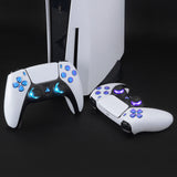 eXtremeRate Multi-Colors Luminated D-pad Thumbstick Share Option Home Face Buttons for PS5 Controller BDM-030/040, Chameleon Purple BlueButtons 7 Colors 9 Modes DTF V3 LED Kit for PS5 Controller - PFLED04G3