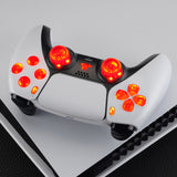 eXtremeRate Multi-Colors Luminated D-pad Thumbstick Share Option Home Face Buttons for PS5 Controller BDM-030/040, ClearButtons 7 Colors 9 Modes DTF V3 LED Kit for PS5 Controller - PFLED01G3