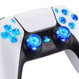 eXtremeRate Multi-Colors Luminated D-pad Thumbstick Share Option Home Face Buttons for PS5 Controller BDM-030/040, ClearButtons 7 Colors 9 Modes DTF V3 LED Kit for PS5 Controller - PFLED01G3