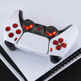 eXtremeRate Multi-Colors Luminated D-pad Thumbstick Share Option Home Face Buttons for PS5 Controller BDM-030/040, Scarlet RedButtons 7 Colors 9 Modes DTF V3 LED Kit for PS5 Controller - PFLED05G3