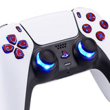 eXtremeRate Multi-Colors Luminated D-pad Thumbstick Share Option Home Face Buttons for PS5 Controller BDM-030/040, Scarlet RedButtons 7 Colors 9 Modes DTF V3 LED Kit for PS5 Controller - PFLED05G3