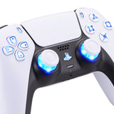 eXtremeRate Multi-Colors Luminated D-pad Thumbstick Share Option Home Face Buttons for PS5 Controller BDM-030/040/050, WhiteButtons 7 Colors 9 Modes DTF V3 LED Kit for PS5 Controller - PFLED06G3