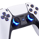 eXtremeRate Multi-Colors Luminated D-pad Thumbstick Share Option Home Face Buttons for PS5 Controller BDM-030/040, Wood GrainButtons 7 Colors 9 Modes DTF V3 LED Kit for PS5 Controller - PFLED12G3