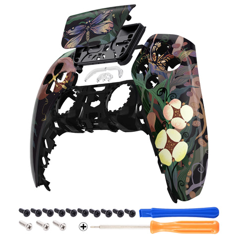 eXtremeRate Mysterious Garden Touchpad Front Housing Shell Compatible with ps5 Controller BDM-010 BDM-020 BDM-030, DIY Replacement Shell Custom Touch Pad Cover Compatible with ps5 Controller - ZPFT1088G3