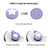 PlayVital Kitten & Doggie Cute Switch Thumb Grip Caps, Light Violet Joystick Caps for NS Switch Lite, Silicone Analog Cover Thumbstick Grips for Joycon of Switch OLED - NJM1113