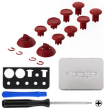 eXtremeRate ThumbsGear V3 Interchangeable Ergonomic Thumbsticks for PS5 Controller, Replacement Analog Thumb Sticks for PS4 Controller - 4 Height Adjustable Convex & Concave Grip Joysticks - Carmine Red - NNFPFM004