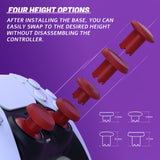 eXtremeRate ThumbsGear V3 Interchangeable Ergonomic Thumbsticks for PS5 Controller, Replacement Analog Thumb Sticks for PS4 Controller - 4 Height Adjustable Convex & Concave Grip Joysticks - Carmine Red - NNFPFM004