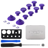 eXtremeRate ThumbsGear V3 Interchangeable Ergonomic Thumbsticks for PS5 Controller, Replacement Analog Thumb Sticks for PS4 Controller - 4 Height Adjustable Convex & Concave Grip Joysticks - Purple - NNFPFM005