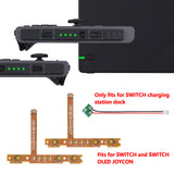 eXtremeRate Pure Green Firefly LED Tuning Kit for NS Switch Joycons Dock NS Joycon SL SR Buttons Ribbon Flex Cable Indicate Power LED-Joycons Dock NOT Included - NSLED004