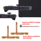 eXtremeRate Pink Firefly LED Tuning Kit for NS Switch Joycons Dock NS Joycon SL SR Buttons Ribbon Flex Cable Indicate Power LED-Joycons Dock NOT Included - NSLED006