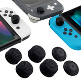 eXtremeRate 3 Pairs Anti-slip Black Silicone Extended Length Thumb Grips Thumbstick Caps Case Cover for Nintendo Switch Joy-Con & Switch OLED Joy con, Jostick Cover Caps for Nintendo Switch Lite - NSPJ0006B