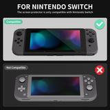eXtremeRate 2 Pack Black Border Transparent HD Clear Saver Protector Film, Tempered Glass Screen Protector for Nintendo Switch [Anti-Scratch, Anti-Fingerprint, Shatterproof, Bubble-Free] - NSPJ0701