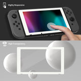 eXtremeRate 2 Pack White Border Transparent HD Clear Saver Protector Film, Tempered Glass Screen Protector for Nintendo Switch [Anti-Scratch, Anti-Fingerprint, Shatterproof, Bubble-Free] - NSPJ0703