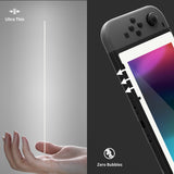 eXtremeRate 2 Pack White Border Transparent HD Clear Saver Protector Film, Tempered Glass Screen Protector for Nintendo Switch [Anti-Scratch, Anti-Fingerprint, Shatterproof, Bubble-Free] - NSPJ0703