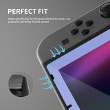 eXtremeRate 2 Pack Light Violet Border Transparent HD Clear Saver Protector Film, Tempered Glass Screen Protector for Nintendo Switch [Anti-Scratch, Anti-Fingerprint, Shatterproof, Bubble-Free] - NSPJ0705