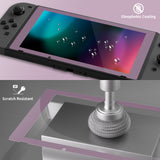 eXtremeRate 2 Pack Antique Dark Grayish Violet Transparent HD Clear Saver Protector Film, Tempered Glass Screen Protector for Nintendo Switch [Anti-Scratch, Anti-Fingerprint, Shatterproof, Bubble-Free] - NSPJ0711