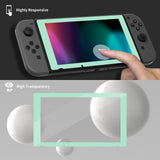 eXtremeRate 2 Pack Antique Misty Green Transparent HD Clear Saver Protector Film, Tempered Glass Screen Protector for Nintendo Switch [Anti-Scratch, Anti-Fingerprint, Shatterproof, Bubble-Free] - NSPJ0712