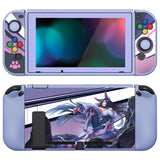 PlayVital ZealProtect Soft Protective Case for Nintendo Switch, Flexible Cover for Switch with Tempered Glass Screen Protector & Thumb Grips & ABXY Direction Button Caps - Neko Mecha - RNSYV6036