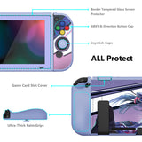 PlayVital ZealProtect Soft Protective Case for Nintendo Switch, Flexible Cover for Switch with Tempered Glass Screen Protector & Thumb Grips & ABXY Direction Button Caps - Neko Mecha - RNSYV6036