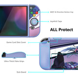 PlayVital ZealProtect Soft Protective Case for Switch OLED, Flexible Protector Joycon Grip Cover for Switch OLED with Thumb Grip Caps & ABXY Direction Button Caps - Neko Mecha - XSOYV6026
