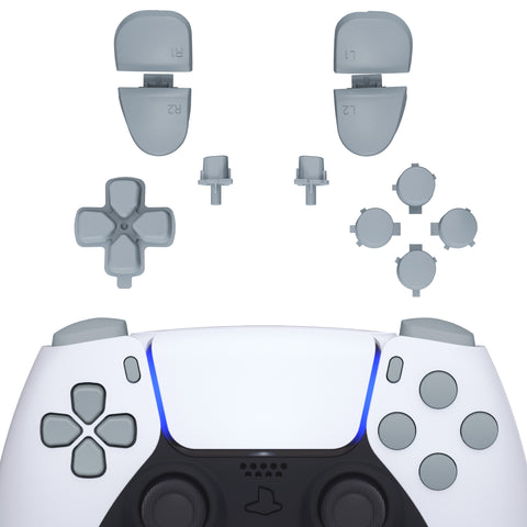 eXtremeRate Replacement D-pad R1 L1 R2 L2 Triggers Share Options Face Buttons, New Hope Gray Full Set Buttons Compatible with ps5 Controller BDM-030/040/050 - Controller NOT Included - JPF1037G3