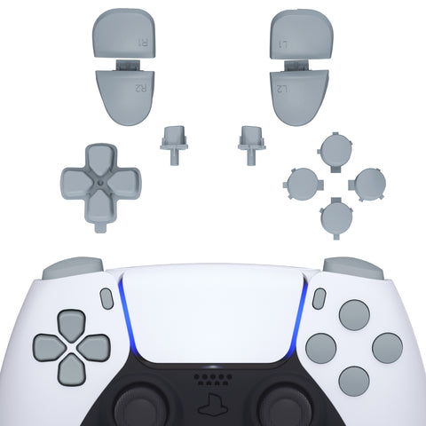 eXtremeRate Replacement D-pad R1 L1 R2 L2 Triggers Share Options Face Buttons, New Hope Gray Full Set Buttons Compatible with ps5 Controller BDM-030 - Controller NOT Included - JPF1037G3