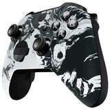 eXtremeRate New Wolve Soul Faceplate Cover, Soft Touch Front Housing Shell Case Replacement Kit for Xbox One Elite Series 2 Controller Model 1797 - Thumbstick Accent Rings Included - ELT144