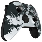 eXtremeRate New Wolve Soul Faceplate Cover, Soft Touch Front Housing Shell Case Replacement Kit for Xbox One Elite Series 2 Controller Model 1797 - Thumbstick Accent Rings Included - ELT144