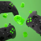 eXtremeRate Three-Carmine Green & Clear ABXY Action Buttons with Classic Symbols for Xbox Series X & S Controller & Xbox One S/X & Xbox One Elite V1/V2 Controller - JDX3M014