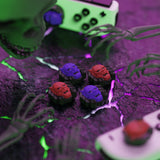PlayVital Switch Joystick Caps, Switch Lite Thumbstick Caps, Silicone Analog Cover for Switch OLED Joycon Thumb Grip Rocker Caps for Nintendo Switch & Switch Lite - Oni Demons - NJM1185