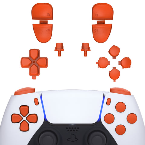 eXtremeRate Replacement D-pad R1 L1 R2 L2 Triggers Share Options Face Buttons, Orange Full Set Buttons Compatible with ps5 Controller BDM-030/040 - Controller NOT Included - JPF1004G3