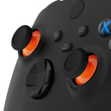 eXtremeRate Orange & Black Replacement Thumbsticks for Xbox Series X/S Controller, for Xbox One Standard Controller Analog Stick, Custom Joystick for Xbox One X/S, for Xbox One Elite Controller - JX3432