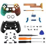 eXtremeRate Orange Star Universe DECADE Tournament Controller (DTC) Upgrade Kit for PS4 Controller JDM-040/050/055, Upgrade Board & Ergonomic Shell & Back Buttons & Trigger Stops - Controller NOT Included - P4MG010