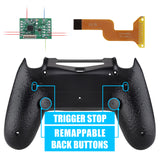 eXtremeRate Textured Black Dawn 2.0 FlashShot Trigger Stop Remap Kit for PS4 CUH-ZCT2 Controller, Part & Back Shell & 2 Back Buttons & 2 Trigger Lock for PS4 Controller JDM 040/050/055 - P4QS001