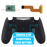 eXtremeRate Soft Touch Black Dawn 2.0 FlashShot Trigger Stop Remap Kit for PS4 CUH-ZCT2 Controller, Part & Back Shell & 2 Back Buttons & 2 Trigger Lock for PS4 Controller JDM 040/050/055 - P4QS008