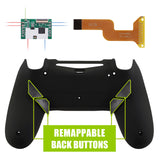 eXtremeRate Soft Touch Black Dawn Remappable Remap Kit with Redesigned Back Shell & 4 Back Buttons for PS4 Controller JDM 040/050/055 - P4RM011