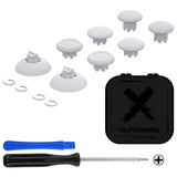 eXtremeRate EDGE Sticks Swappable Thumbsticks for PS5 Controller, Custom Solid White Replacement Interchangeable Analog Stick Joystick for PS5, for PS4 All Model Controllers Universal - WITHOUT Controller - P5J202