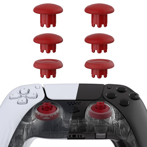 eXtremeRate EDGE Sticks Swappable Thumbsticks for PS5 & PS5 Edge & PS4 All Model Controllers - Carmine Red - P5J205