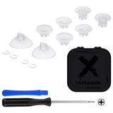 eXtremeRate EDGE Sticks Swappable Thumbsticks for PS5 Controller, Custom Clear Replacement Interchangeable Analog Stick Joystick for PS5, for PS4 All Model Controllers Universal - WITHOUT Controller - P5J207